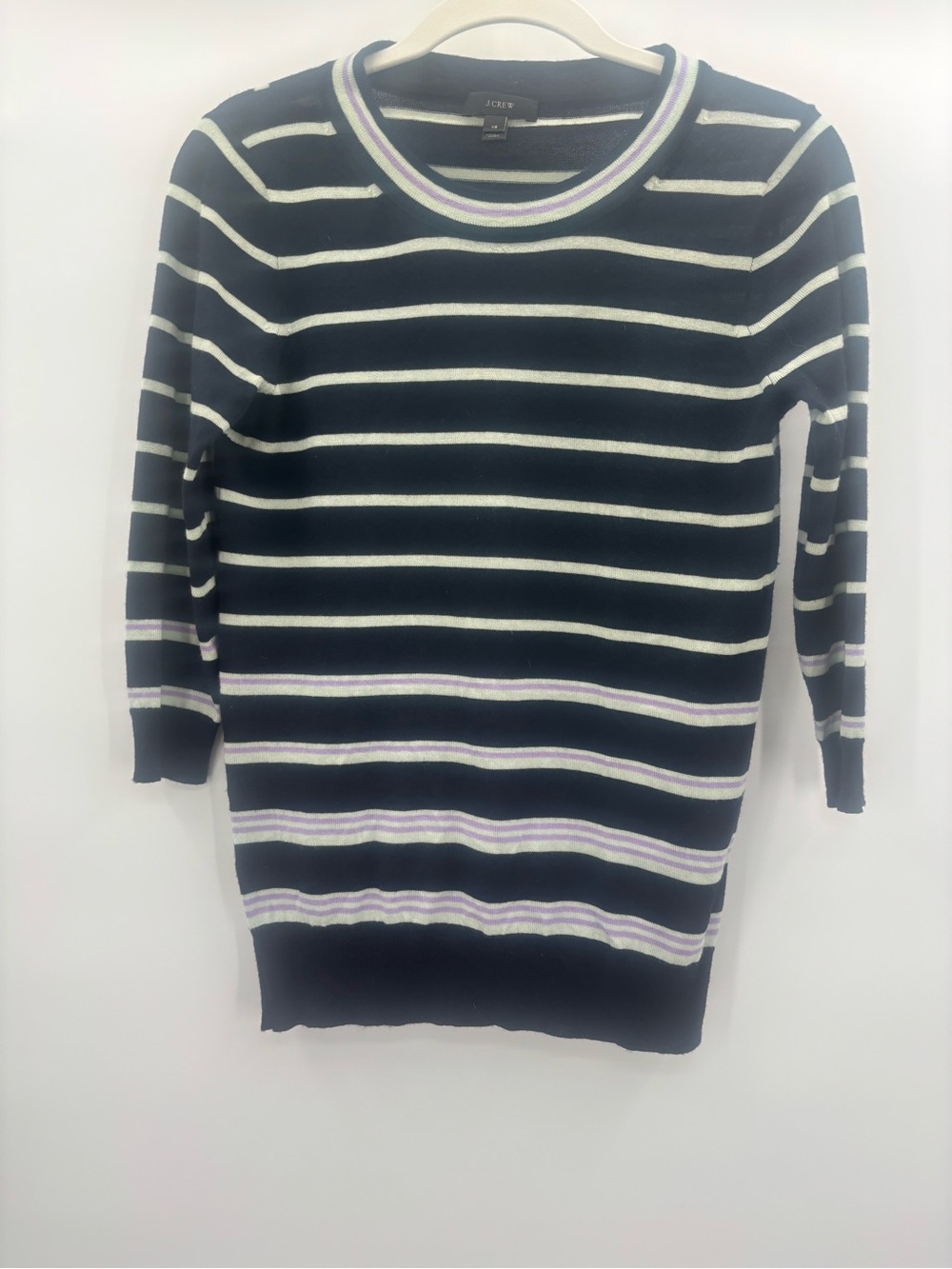 J. Crew Tippi Crewneck Striped Pullover Merino Wool Sweater Size XS